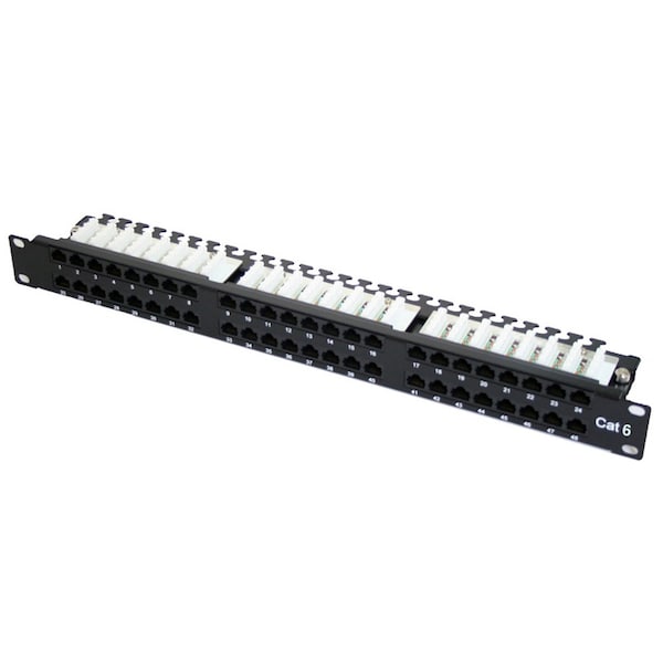 Cat6 Utp Patch Panel - 48-Port, High-Density 19" Rack Mnt, 1U